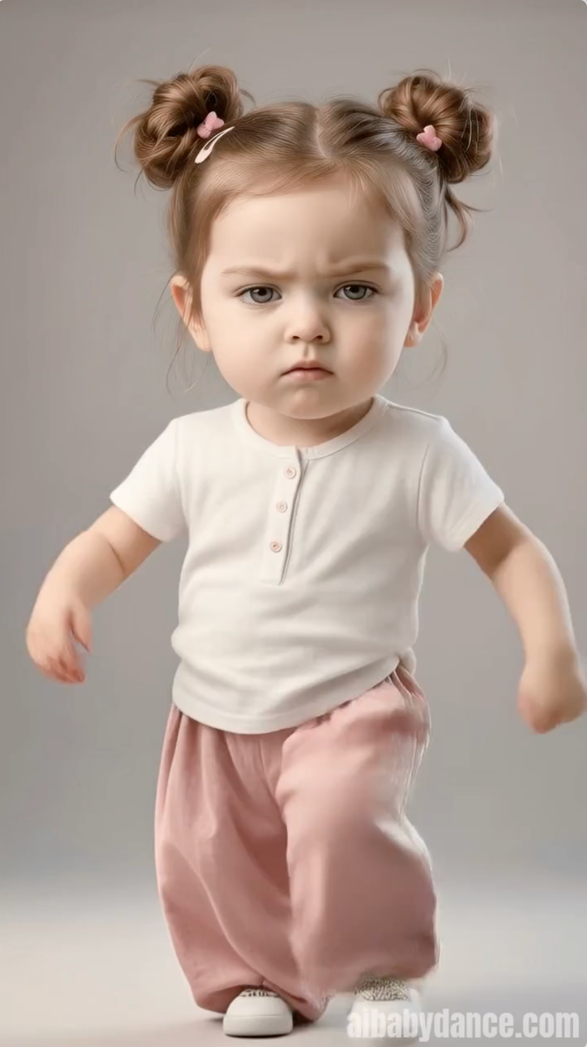 Kling baby dance hands and gestures example poster